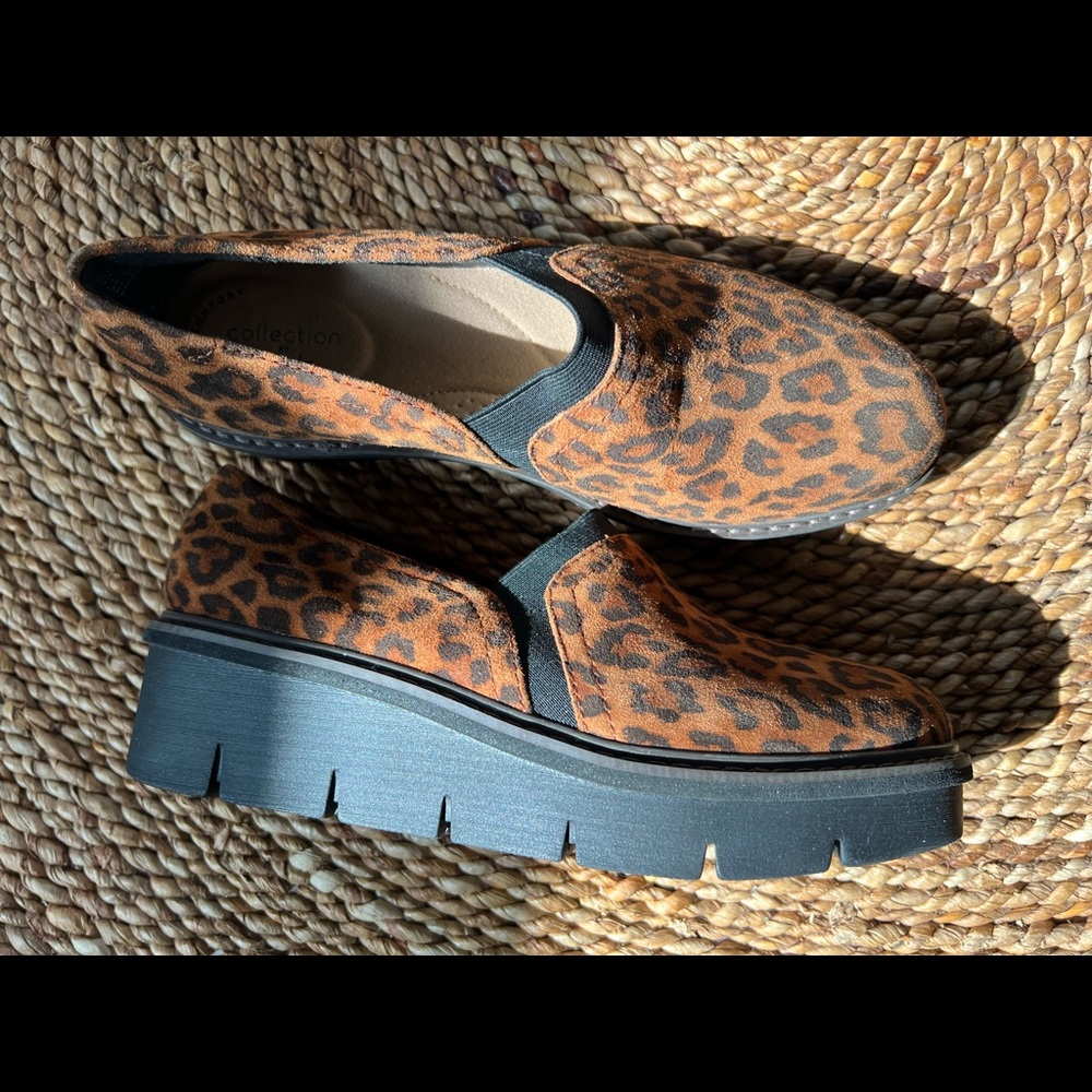 Clark’s women’s slip on - leopard - size 7m